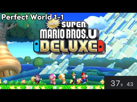 The Perfect World 1-1 Level Speed-run | Super Mario Bros U Deluxe