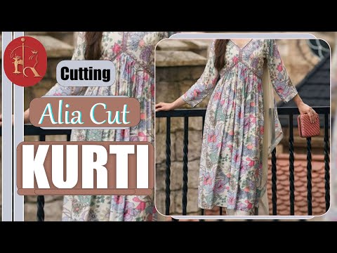 Alia Cut Kurti Cutting / Kurti Design / Easy Sewing Tutorial / सबसे आसान तरीका