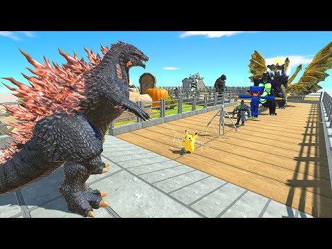 GOJIRA GODZILLA BARRACKS DEATH RUN - Animal Revolt Battle Simulator