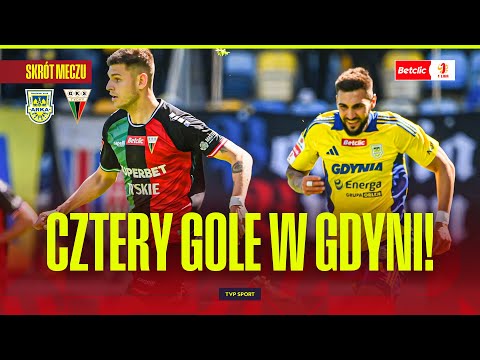 SKRÓT: ARKA GDYNIA - GKS TYCHY. CZTERY GOLE I DOBRY MECZ! BETCLIC 1 LIGA