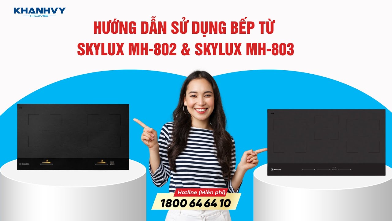 Bếp kính âm 2 từ Malloca Skylux MH-802