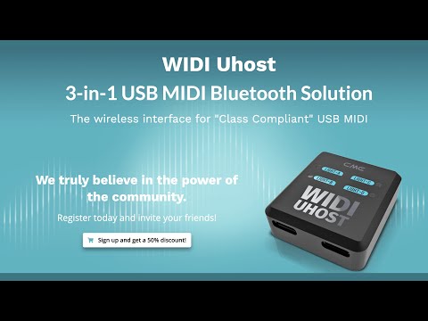 CME WIDI Uhost 3 Minute Test Video Prototype I - April 2021 - Wireless MIDI Bluetooth MIDI USB MIDI