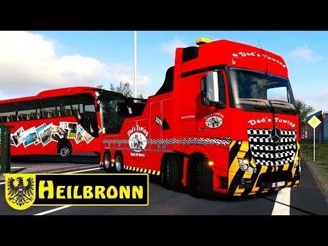 ETS2 HEILBRONN | Bus abschleppen mit dem Mercedes Actros MP IV Crane Truck #9
