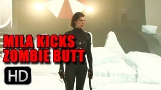 Resident Evil Retribution - Milla Kicks Zombie Butt