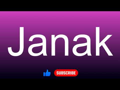 How to correctly pronounce - Janak