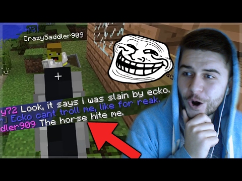 HE THOUGHT I WAS A KILLER HORSE! Funny Minecraft Player Pranks (Minecraft Trolling)