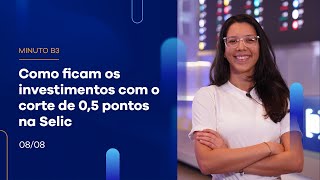 Como ficam os investimentos com o corte de 0,5 ponto na Selic  | Minuto B3 – 08/08/2023 Como ficam os investimentos com o corte de 0,5 ponto na Selic  | Minuto B3 – 08/08/2023