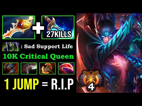 INSANE CRIT 10K QUEEN 1 Jump = 1 Down Zero Mercy For Anyone + Imba Farm 1K XPM & 950GPM PA DotA 2