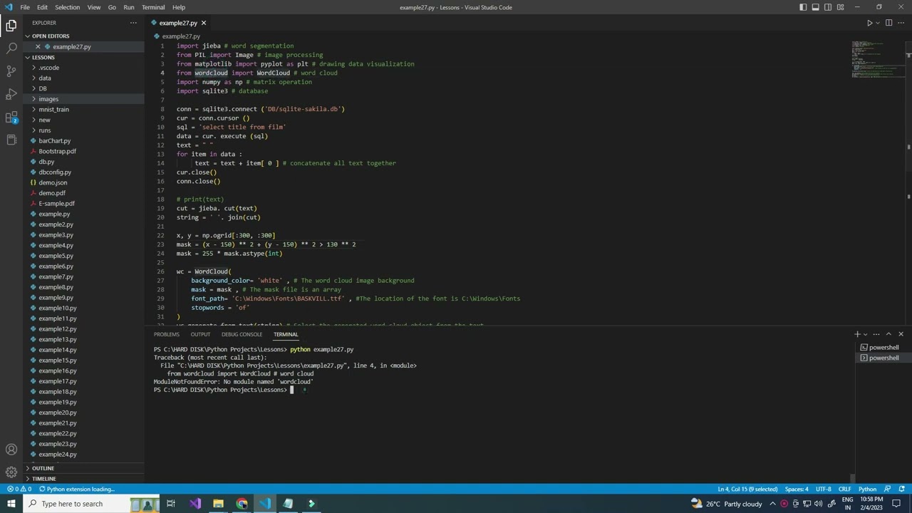 No module named 'wordcloud' | Python