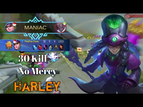 30 Kills Harley Without Death Super Carry | Harley Best Build 2020 | Mobile Legends: Bang Bang