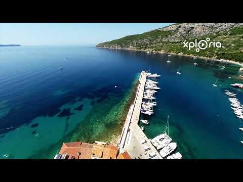Komiza harbour town, Vis Island, Croatia 2017 aerial video