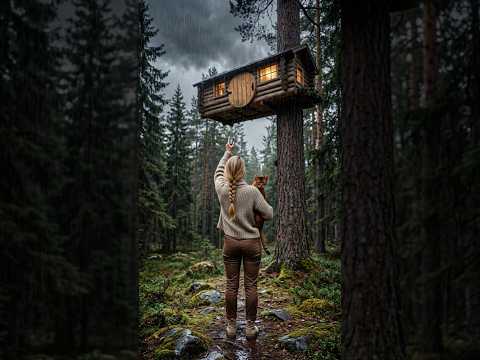 Прячусь от стаи ВОЛКОВ в убежище на дереве! 🌲🐺