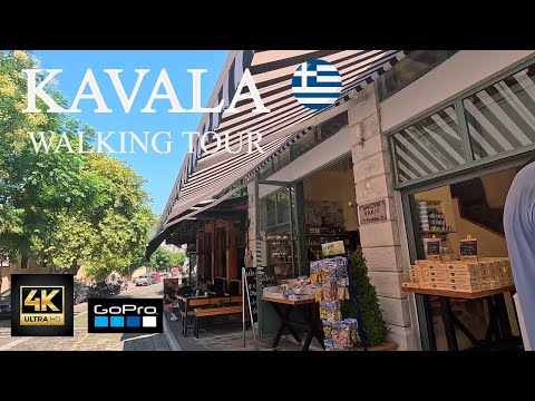 Kavala Greece Walking Tour 4K 60fps Old Town & Castle