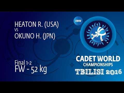 GOLD FW - 52 kg: H. OKUNO (JPN) df. R. HEATON (USA), 4-2