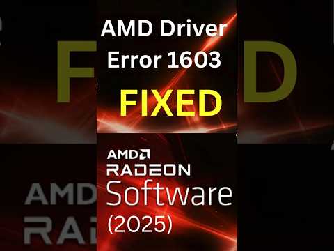 Fix AMD Error 1603 in Windows (2025) #shorts