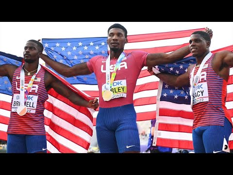 American Men Sweep the Podium in 100m Final at World Championships (July 16, 2022)