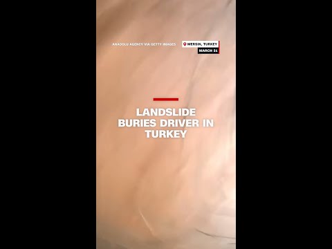 Landslide buries driver along coastal highway in Turkey