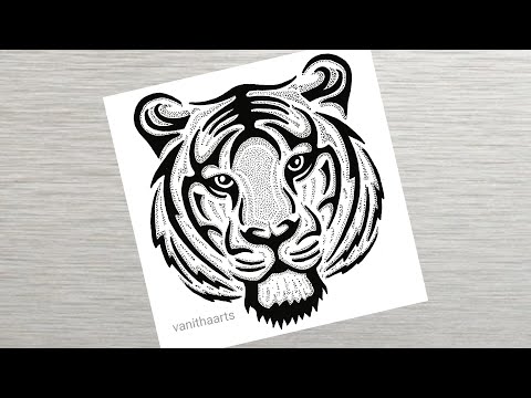 Tiger mandala art for Beginners with measurements Mandala drawing step by step doodle art