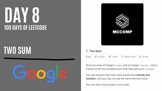 Download the video "GOOGLE INTERVIEW QUESTION | Two Sum (LeetCode problem 1)"