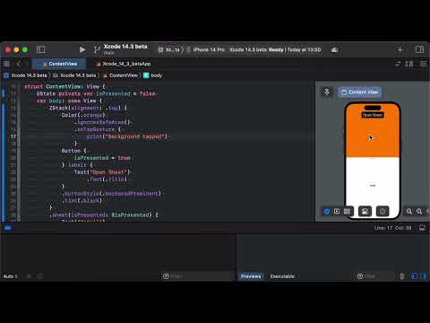 Interact with the view behind the sheet. SwiftUI