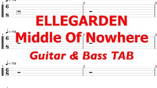 ELLEGARDEN - Middle  Of Nowhere【ギター&amp;ベースTAB譜】【練習用】【tab譜】
