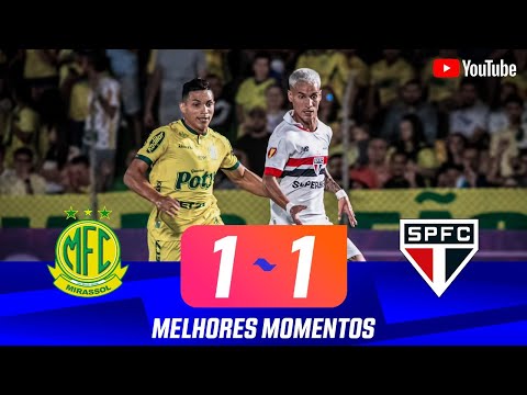 Gols e lances de Mirassol x São Paulo