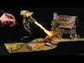 How to Make a Realistic Dragon Attack Diorama