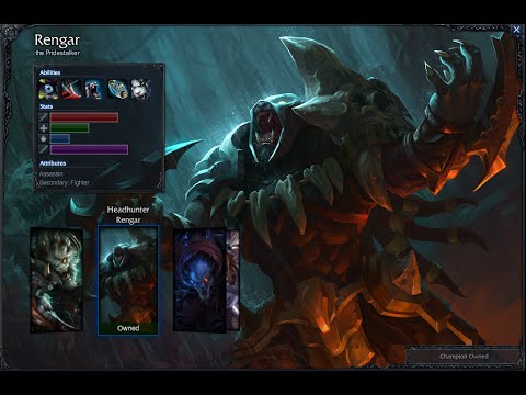 Headhunter Rengar Skin Spotlight Gameplay 1080p HD League Of Legends