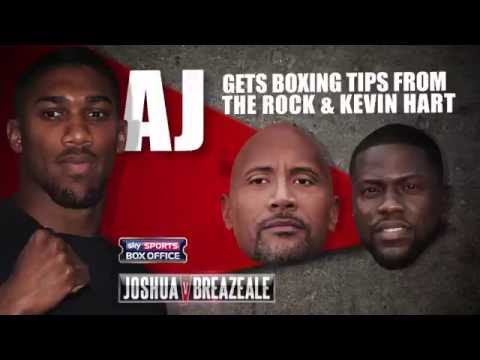 Kevin Hart & The Rock give tips to AJ ahead of his title defence, 25th June, Sky Sports Box Office