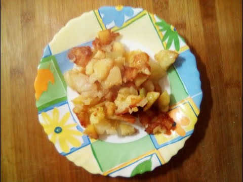 Картошка жаренная на сале от Луча. Fried potatoes in lard. 猪油炸土豆