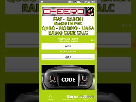 RADIO CODE for FIAT DAIICHI