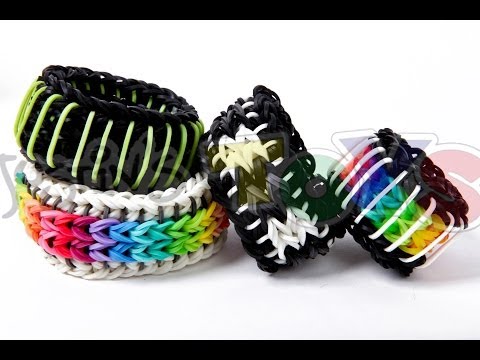 OFFICIAL Sailors Pinstripe 1 ONE Loom & No Transfers Reversible Rainbow Loom Bracelet Easy Tutorial