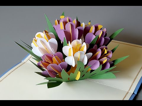 Crocus Flower Pop-Up Card - SVG/PDF File - Assembly Tutorial