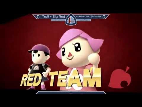 Sm4sh@Mines 38 - Troll + Big Red Vs. NS|Miiself + HLG|SAMFISH - Doubles Losers Finals