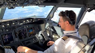 Boeing B737 Pilot View  Startup and Take Off To Pa