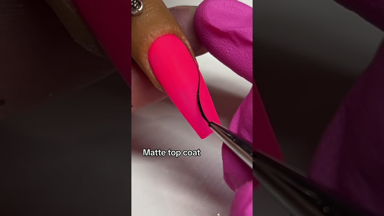 SIMPLE MATTE & SHINY NAILS barbie pink #naildesigns #instanails #naildesign #nails #nail #barbie