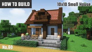 マイクラ建築：コンパクトでおしゃれなレンガ屋根の小さな家の作り方。10x10ブロックで簡単に。No.60【Minecraft】