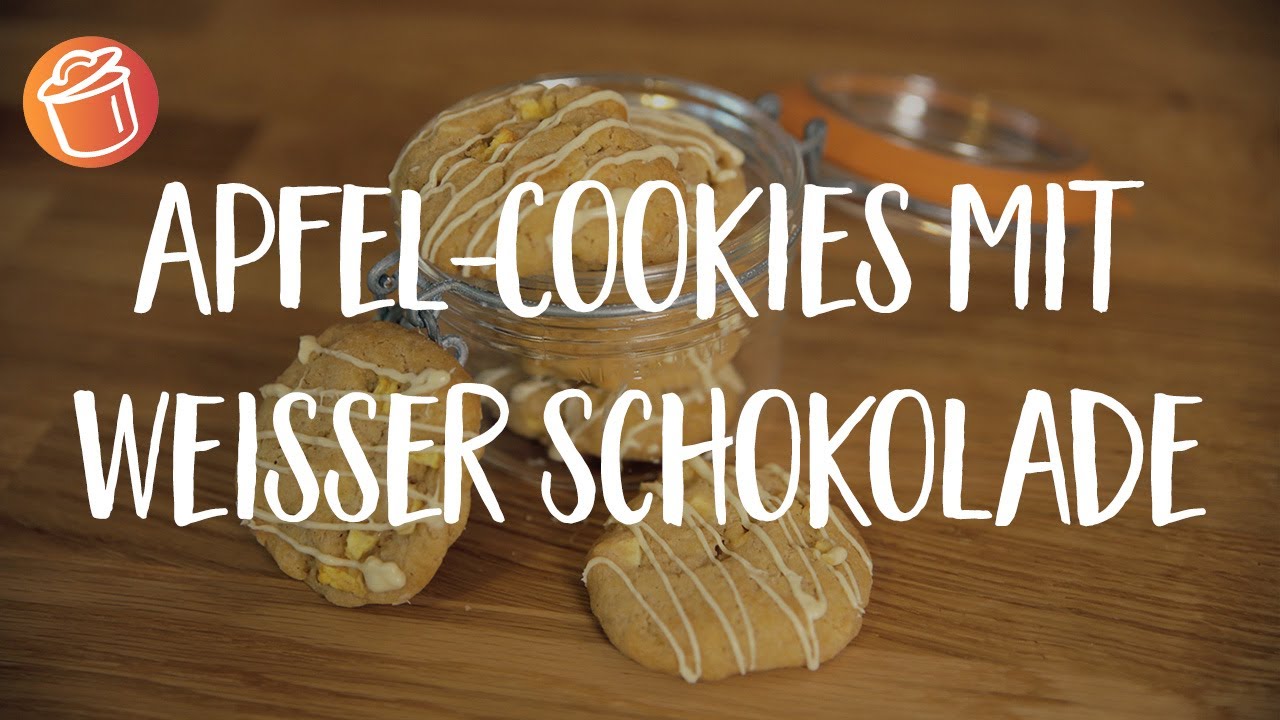 Apfel-Cookies mit weisser Schokolade