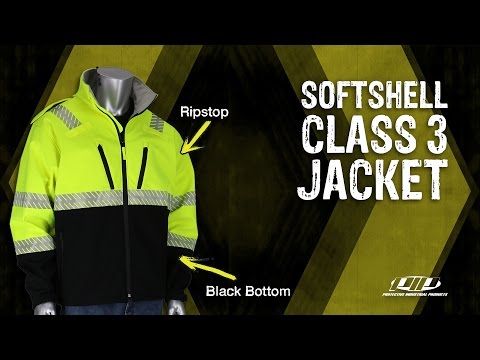 PIP 333-1550 Class 3 Ripstop Softshell Black Bottom Jacket