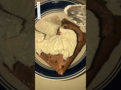 Frosted #chocolate #fudge #poptart with #whippedcream #alamode 🍫 🍨 #asmr #dessert