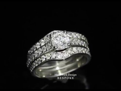 Diamond Engagement & Wedding Ring in a Custom Jacket Setting