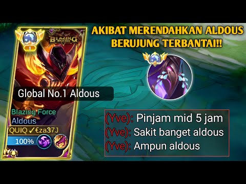DIKATAIN PINJAM MID 5 JAM! YVE AUTO KENAK MENTAL! | BUILD ALDOUS TERSAKIT 2023 - MOBILE LEGENDS
