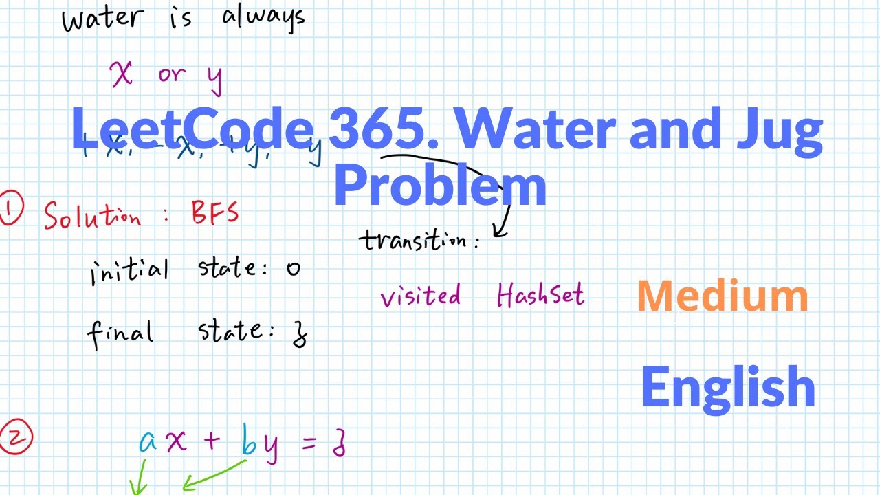 [BFS & Math] LeetCode 365. Water and Jug Problem English Version