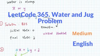 YouTube video '[BFS & Math] LeetCode 365. Water and Jug Problem English Version'