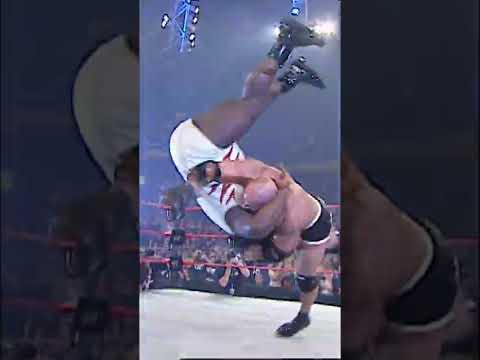Part of a video titled What was Goldberg's biggest Jackhammer ever? #Goldberg25
