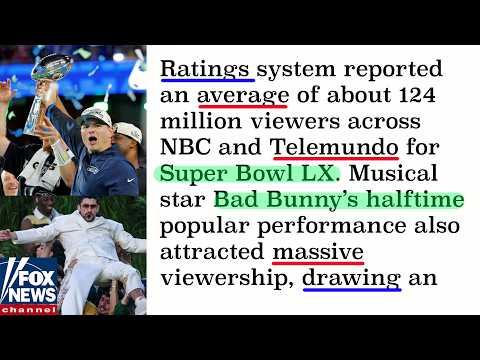 Learn English From The News - Super Bowl LX, Second Most-Watched Games, But Fell Short of Record