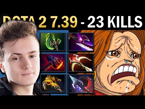 Lina Gameplay Miracle with 23 Kills and Parasma - Dota 7.39