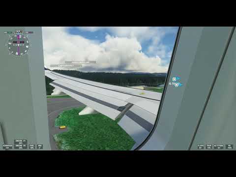 Landing at Bergen Airport, Norway - Scandinavian Airlines Airbus A320