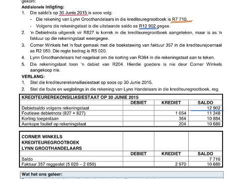 GRAAD 10, 11 EN 12 REKENINGKUNDE -  Krediteurerekonsiliasiestaat