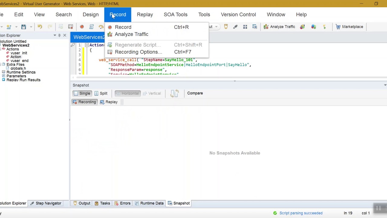 Web Services Protocol in Loadrunner